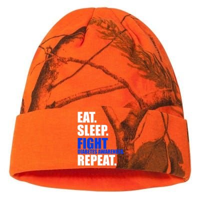 Eat Sleep Fight Diabetes Awareness Repeat Kati Licensed 12" Camo Beanie