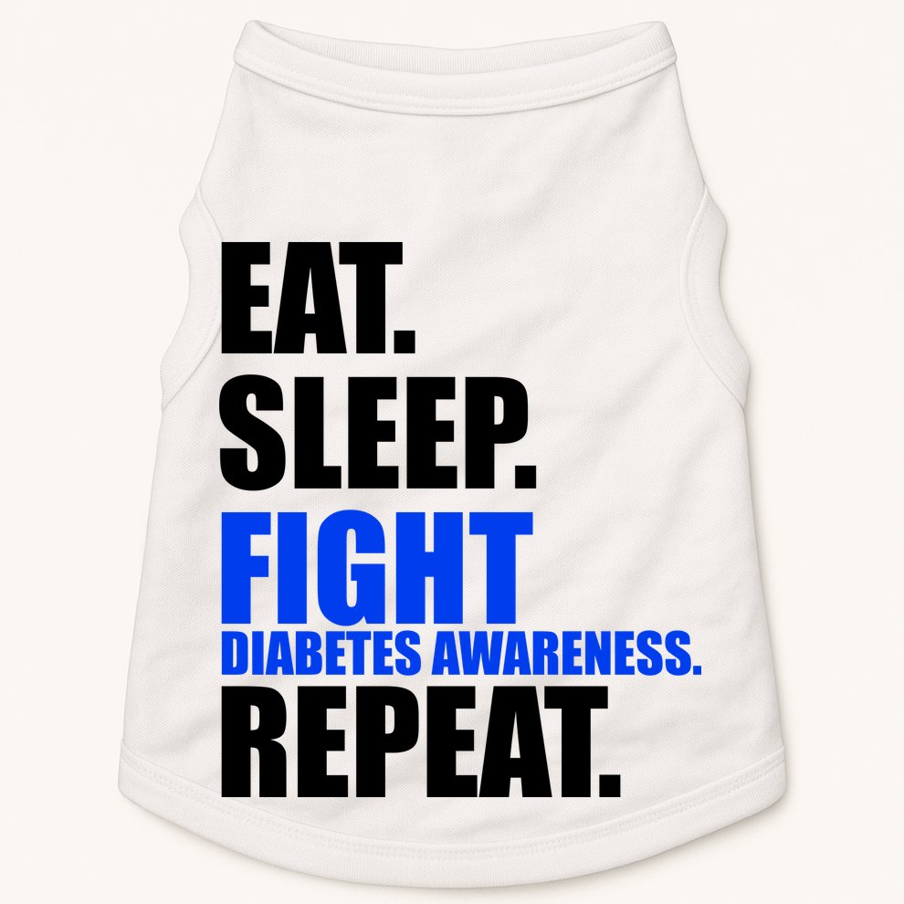 Eat Sleep Fight Diabetes Awareness Repeat Doggie Tank