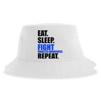 Eat Sleep Fight Diabetes Awareness Repeat Sustainable Bucket Hat