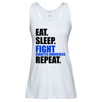 Eat Sleep Fight Diabetes Awareness Repeat Ladies Essential Flowy Tank