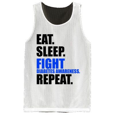 Eat Sleep Fight Diabetes Awareness Repeat Mesh Reversible Basketball Jersey Tank