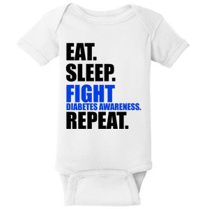 Eat Sleep Fight Diabetes Awareness Repeat Baby Bodysuit