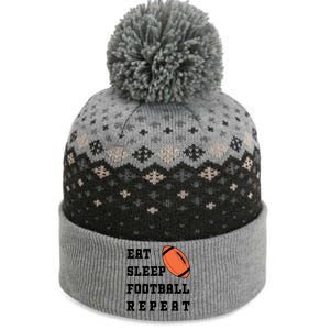 Eat Sleep Football Repeat The Baniff Cuffed Pom Beanie