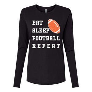 Eat Sleep Football Repeat Womens Cotton Relaxed Long Sleeve T-Shirt