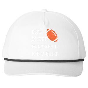 Eat Sleep Football Repeat Snapback Five-Panel Rope Hat