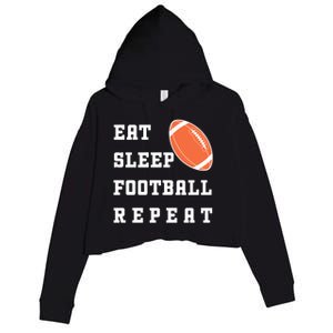 Eat Sleep Football Repeat Crop Fleece Hoodie