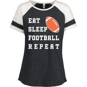 Eat Sleep Football Repeat Enza Ladies Jersey Colorblock Tee