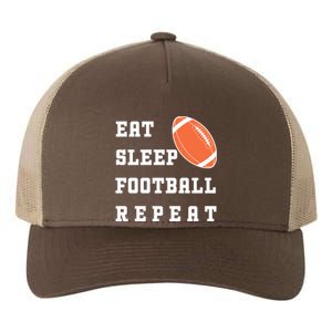 Eat Sleep Football Repeat Yupoong Adult 5-Panel Trucker Hat