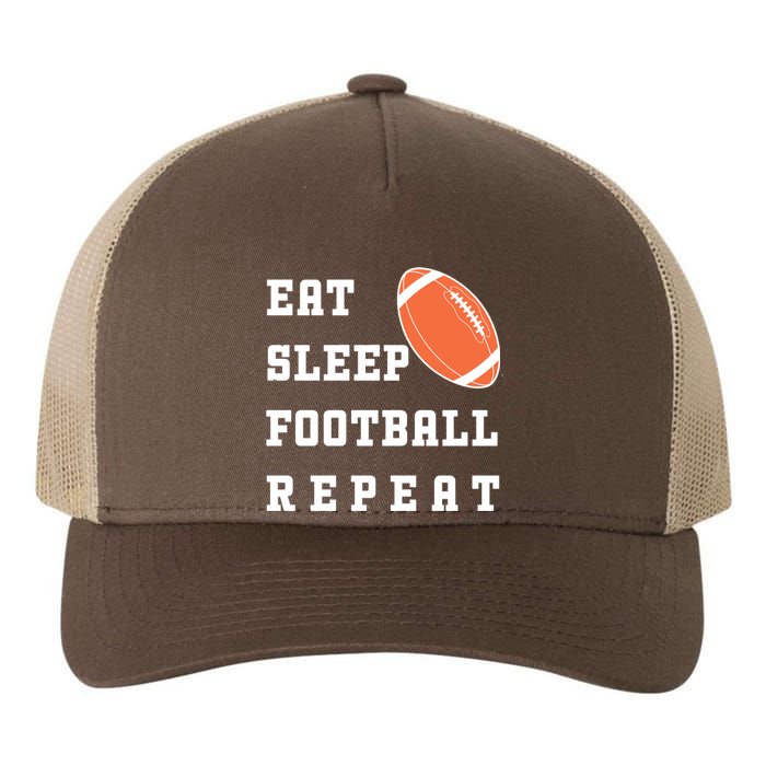 Eat Sleep Football Repeat Yupoong Adult 5-Panel Trucker Hat