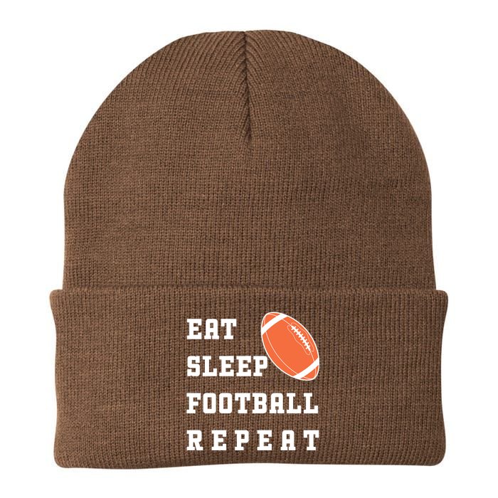 Eat Sleep Football Repeat Knit Cap Winter Beanie