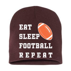 Eat Sleep Football Repeat Short Acrylic Beanie