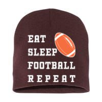 Eat Sleep Football Repeat Short Acrylic Beanie