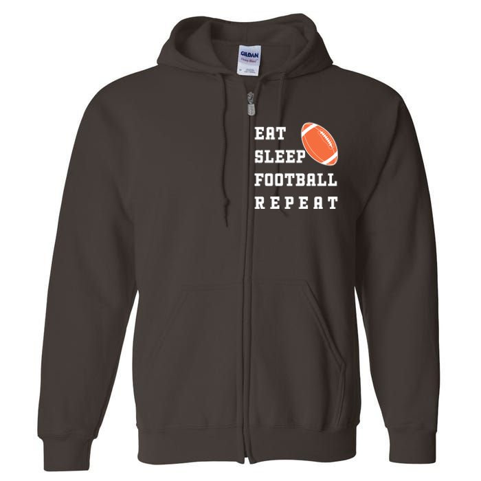 Eat Sleep Football Repeat Full Zip Hoodie