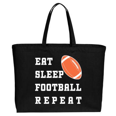 Eat Sleep Football Repeat Cotton Canvas Jumbo Tote