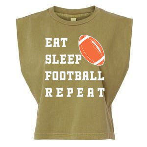 Eat Sleep Football Repeat Garment-Dyed Women's Muscle Tee