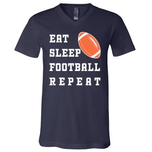 Eat Sleep Football Repeat V-Neck T-Shirt