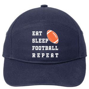 Eat Sleep Football Repeat 7-Panel Snapback Hat