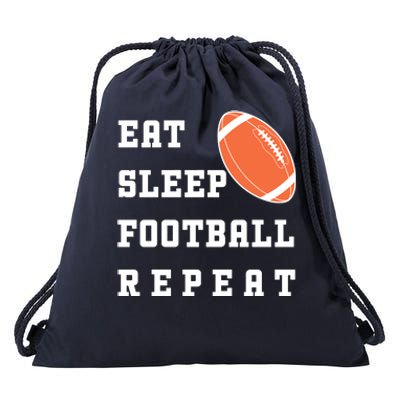 Eat Sleep Football Repeat Drawstring Bag