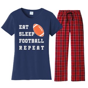 Eat Sleep Football Repeat Women's Flannel Pajama Set