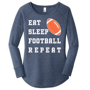 Eat Sleep Football Repeat Women's Perfect Tri Tunic Long Sleeve Shirt