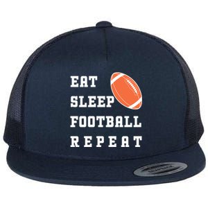 Eat Sleep Football Repeat Flat Bill Trucker Hat