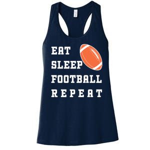 Eat Sleep Football Repeat Women's Racerback Tank