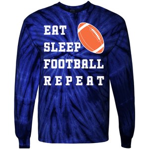 Eat Sleep Football Repeat Tie-Dye Long Sleeve Shirt