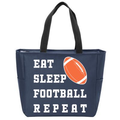 Eat Sleep Football Repeat Zip Tote Bag