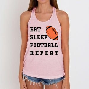 Eat Sleep Football Repeat Women's Knotted Racerback Tank