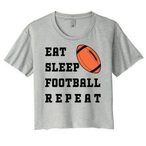 Eat Sleep Football Repeat Women's Crop Top Tee