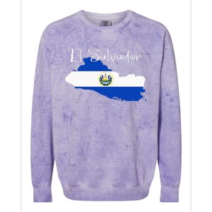 El Salvador Flag  El Salvador Map Salvador Colorblast Crewneck Sweatshirt