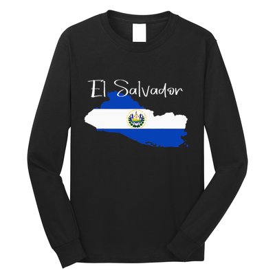 El Salvador Flag  El Salvador Map Salvador Long Sleeve Shirt