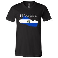 El Salvador Flag  El Salvador Map Salvador V-Neck T-Shirt