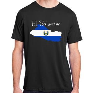 El Salvador Flag  El Salvador Map Salvador Adult ChromaSoft Performance T-Shirt