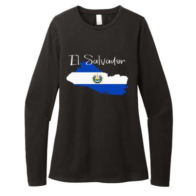 El Salvador Flag  El Salvador Map Salvador Womens CVC Long Sleeve Shirt