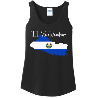 El Salvador Flag  El Salvador Map Salvador Ladies Essential Tank