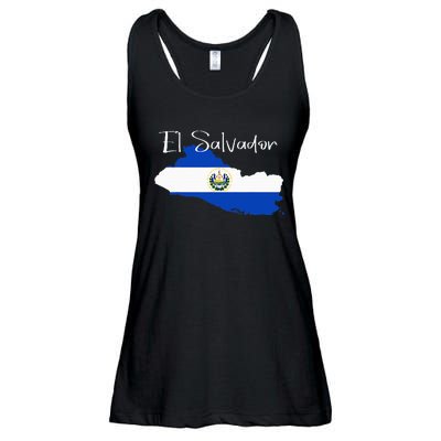 El Salvador Flag  El Salvador Map Salvador Ladies Essential Flowy Tank