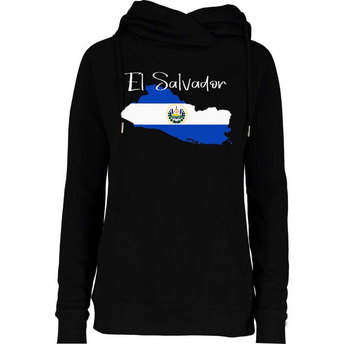 El Salvador Flag  El Salvador Map Salvador Womens Funnel Neck Pullover Hood