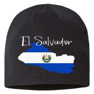 El Salvador Flag  El Salvador Map Salvador Sustainable Beanie