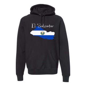 El Salvador Flag  El Salvador Map Salvador Premium Hoodie