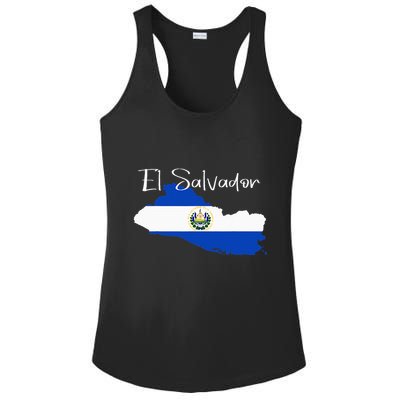 El Salvador Flag  El Salvador Map Salvador Ladies PosiCharge Competitor Racerback Tank
