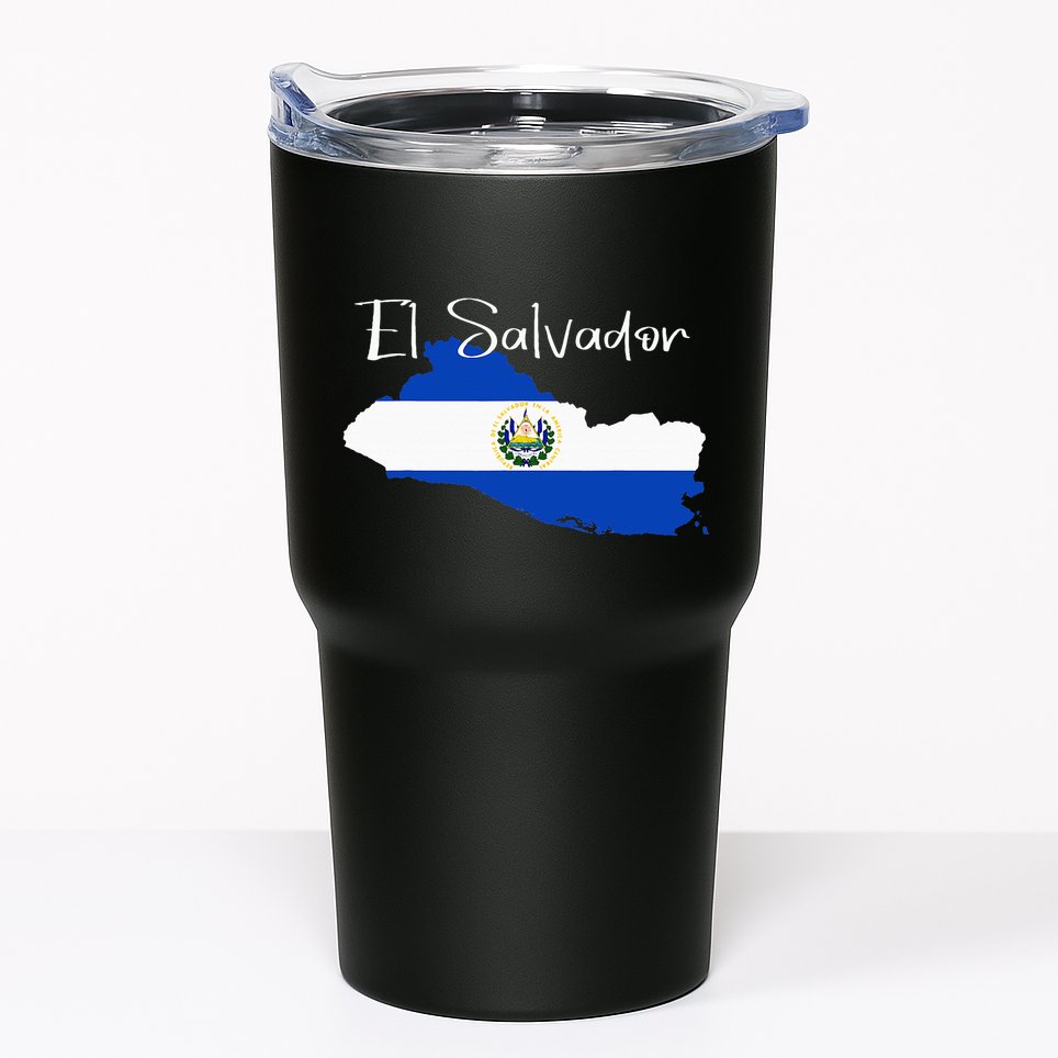 El Salvador Flag  El Salvador Map Salvador Tumbler