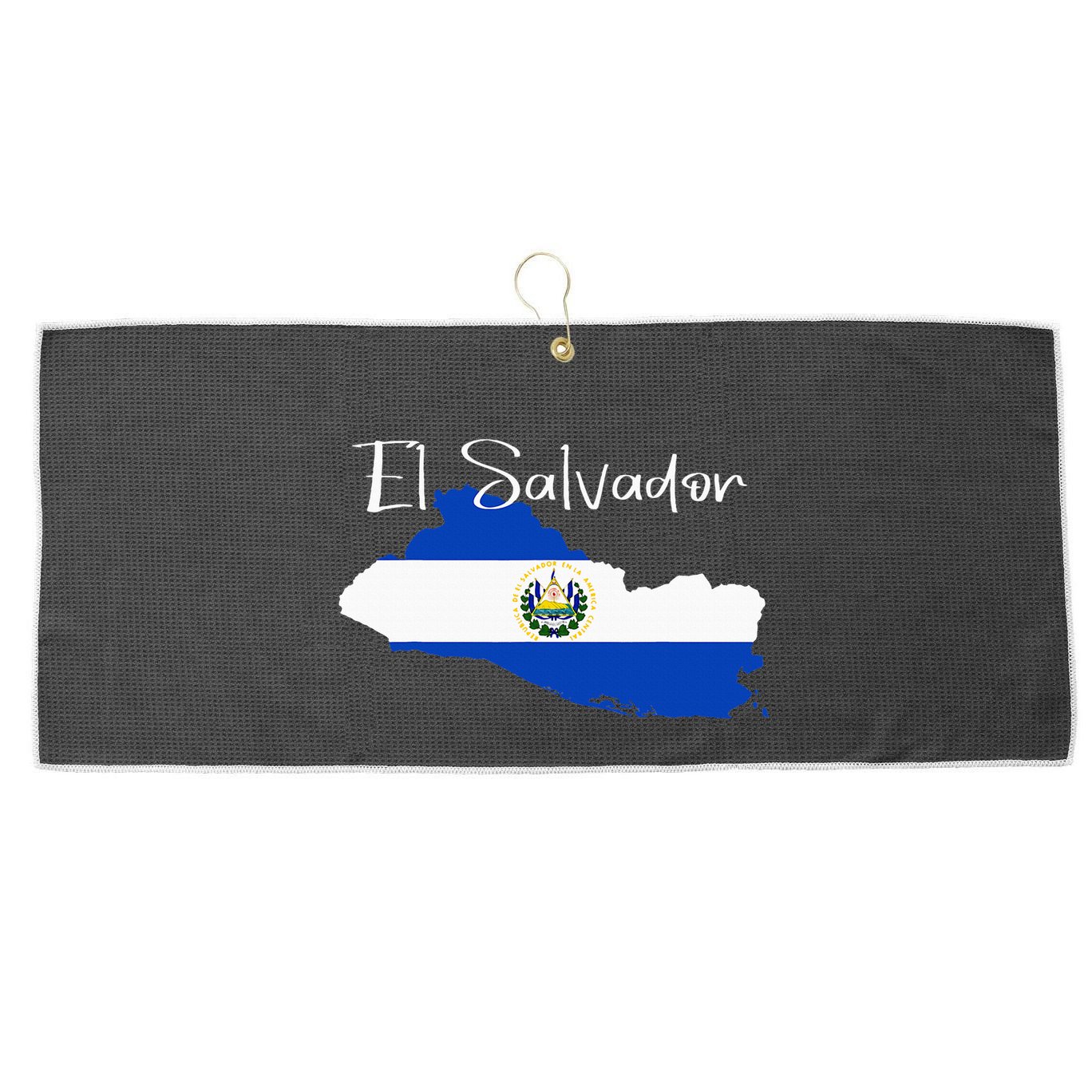 El Salvador Flag  El Salvador Map Salvador Large Microfiber Waffle Golf Towel