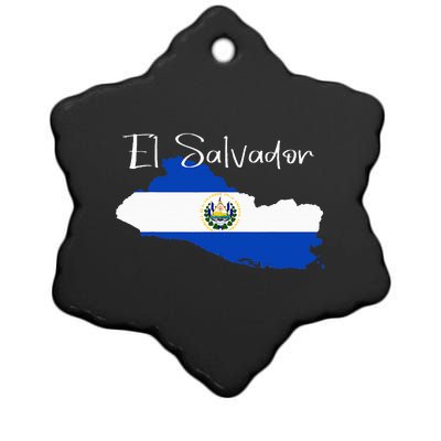 El Salvador Flag  El Salvador Map Salvador Ceramic Star Ornament