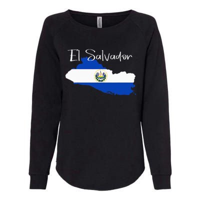 El Salvador Flag  El Salvador Map Salvador Womens California Wash Sweatshirt