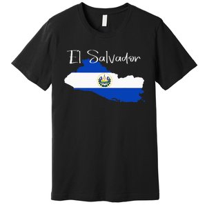 El Salvador Flag  El Salvador Map Salvador Premium T-Shirt