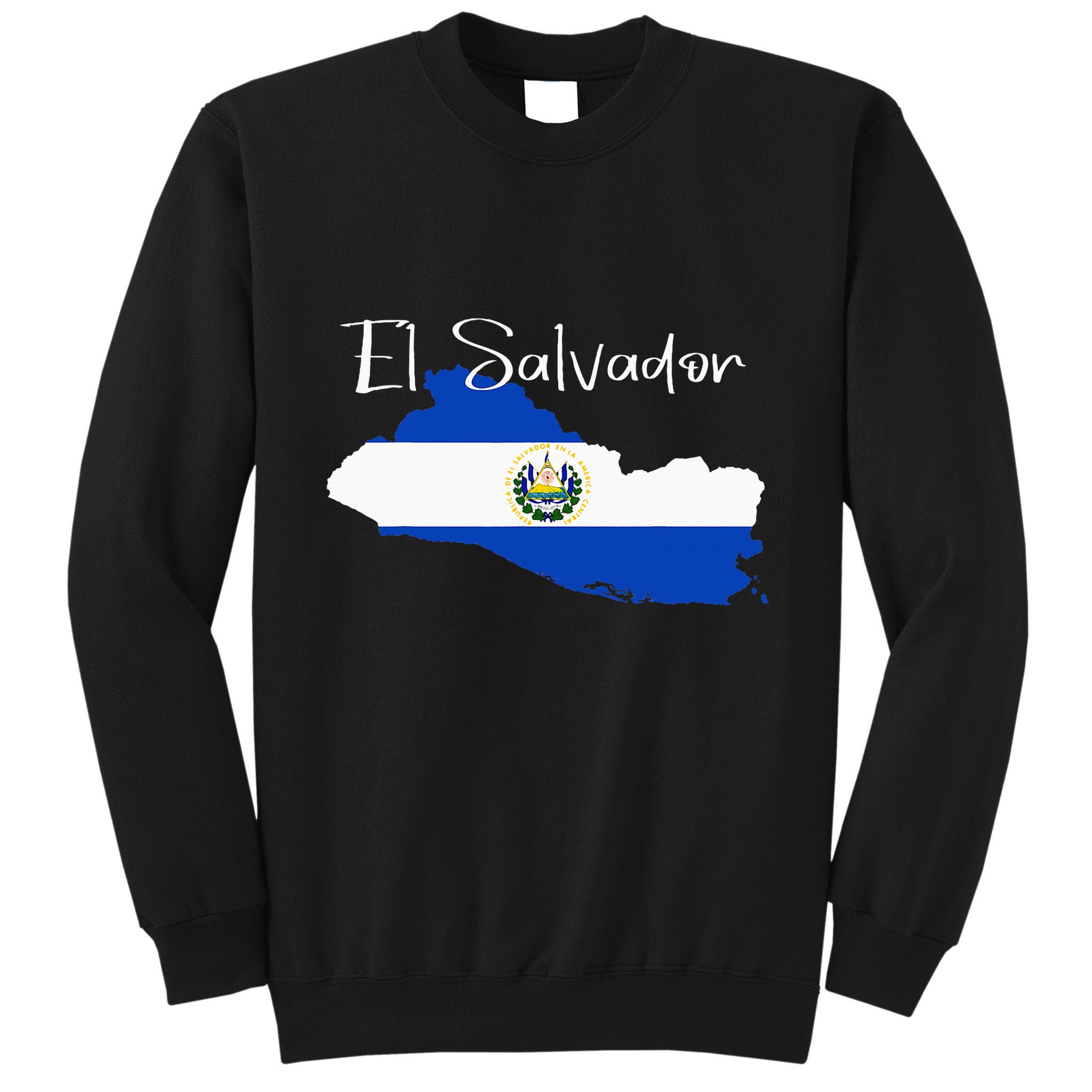 El Salvador Flag  El Salvador Map Salvador Tall Sweatshirt