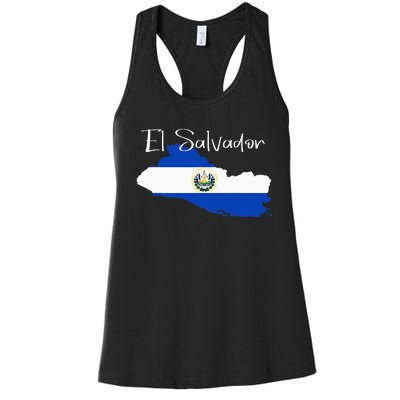 El Salvador Flag  El Salvador Map Salvador Women's Racerback Tank