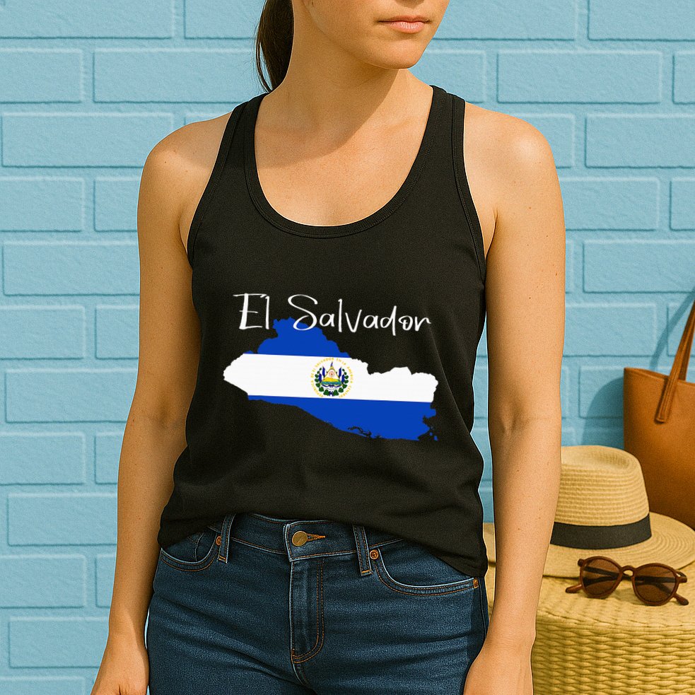 El Salvador Flag  El Salvador Map Salvador Womens Tank Top