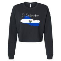 El Salvador Flag  El Salvador Map Salvador Cropped Pullover Crew